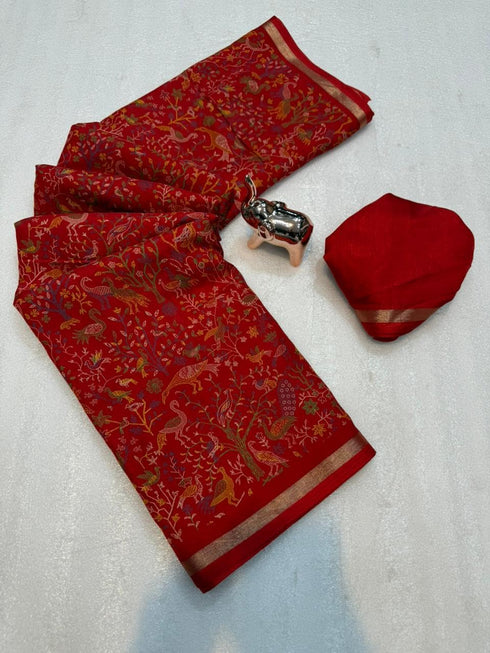 Vasthrlay Kashmiri Print Saree