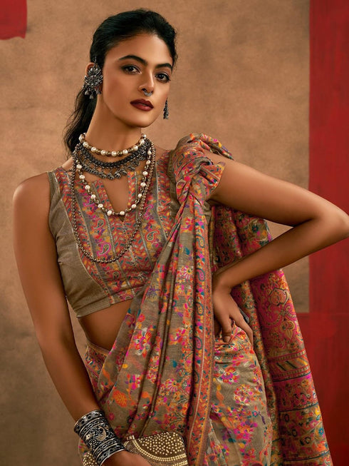 Vasthrlay Paithani Unstitched Elegant Traditional Saree