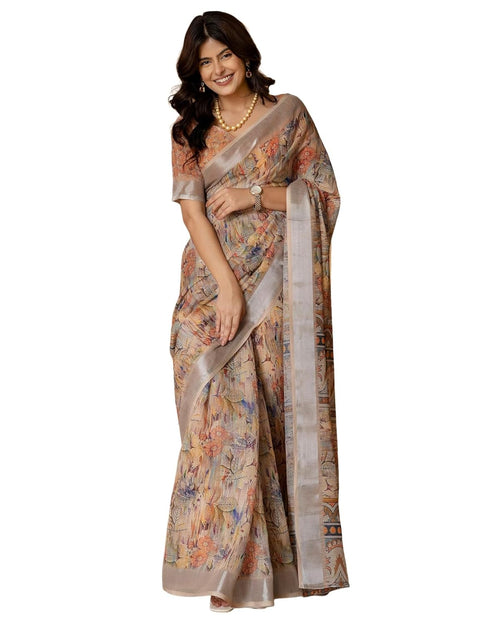 Vasthrlay Womens Printed Minute Green Saree