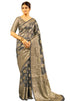Vasthrlay Women's Organza Designer Unstitched Saree