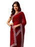 Vasthrlay Embroidery Peach Saree