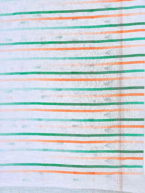 Vasthrlay Tricolor Printed White1 White Saree