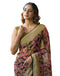 Vasthrlay Chiffon Blouse Maroon Saree