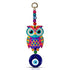 Multi Colored Owl Shaped Blue Glass Evil Eye Hanging
