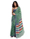 Vasthrlay Womens Printed Unstitched Green Saree