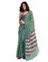 Vasthrlay Womens Printed Unstitched Green Saree