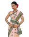 Vasthrlay Womens Printed Unstitched Peach Saree