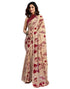 Vasthrlay Womens Printed Dark Red Saree With Unstitched Blouse Piece