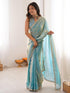 Vasthrlay Embroidery Scalloped Unstitched Lavender Saree
