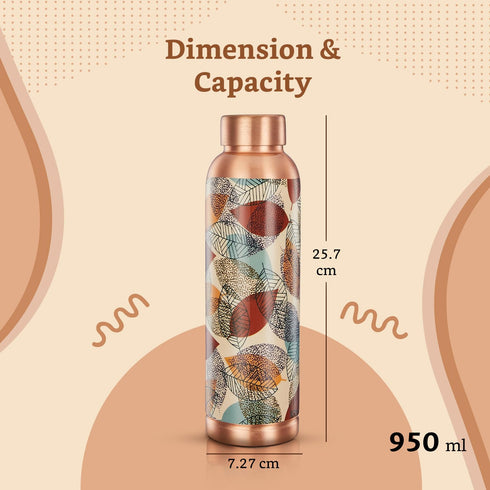 Copper Leak-Proof Meenakari Bottles | 950 ml
