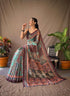 Vasthrlay White Printed Unstitched Saree