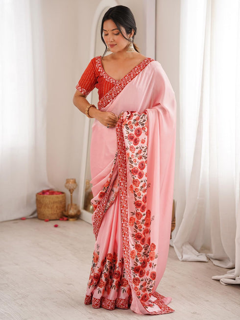 Vasthrlay Lavender Embroidered Unstitched Fl Ethnic Wear