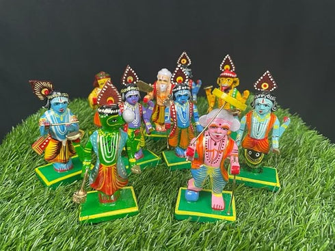 Wooden Vishnu Dashavataram Golu Navrathri Golu Dolls Set