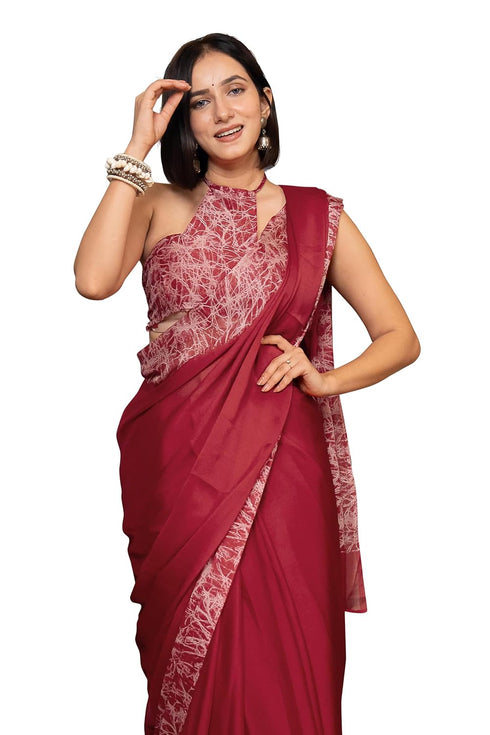 Vasthrlay Fashion Chiffon Abstrect Printed Ethnic Wear
