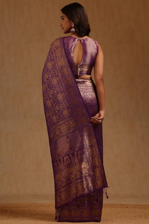 Vasthrlay Tussar Floral Woven
