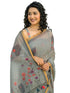 Vasthrlay Womens Printed Unstitched Light Green Saree