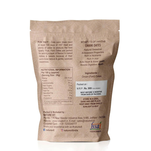 NatureVit Omani Dates Premium Fard Khajoor| Natural & Nutritious Snack