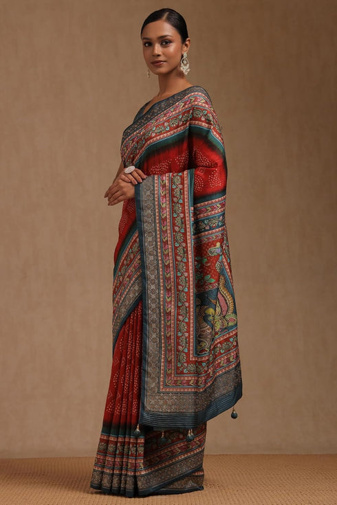 Vasthrlay Dola Kalamkari Saree