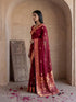 Vasthrlay Georgette Printed Unstitched Maroon Saree