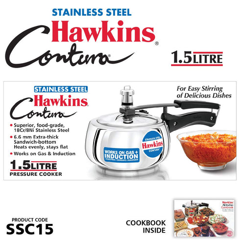 Hawkins Contura Pressure Cooker | Stainless Steel Inner Lid Cooker