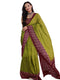 Vasthrlay Womens Printed Unstitched Green Saree