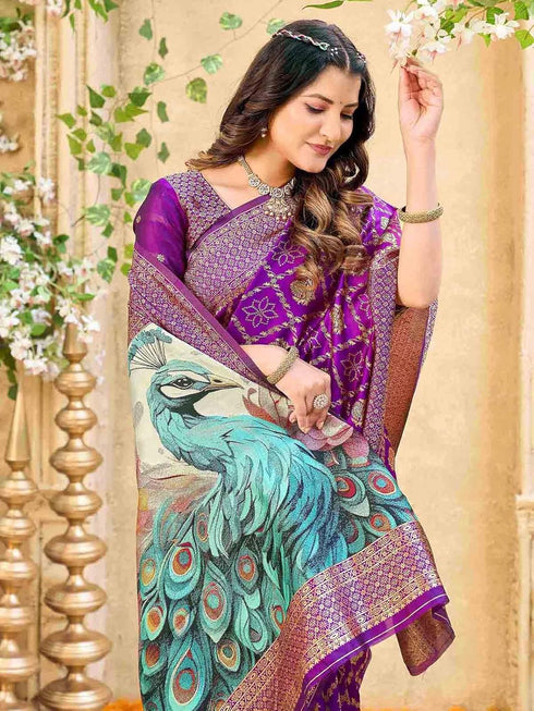 Vasthrlay Jacquard Blue Saree