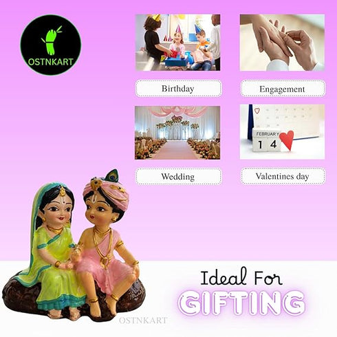 Radha Krishna Polyresin Idol – 4 Inch Multicolour