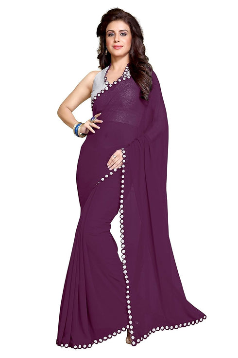 Vasthrlay Sourbh Georgette Plastic Turquoise Ethnic Wear