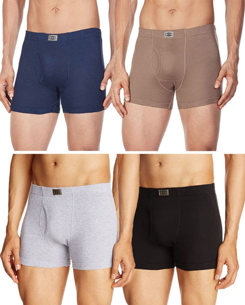 Dixcy Scott Cotton Plain/Solid Assorted Men's Trunk/Underwear - Pack of 4 (#Image-Trunk-100 CM) (Color & Prints May Vary)