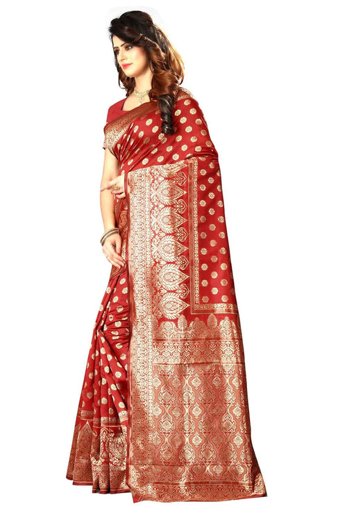 Vasthrlay Maroon Kanchipuram San Pari Saree