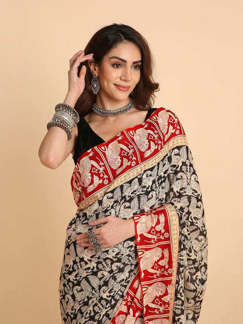 Vasthrlay Lightweight Breathable Traditional Printed Saree