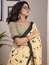 Vasthrlay Womens Printed Unstitched White Saree