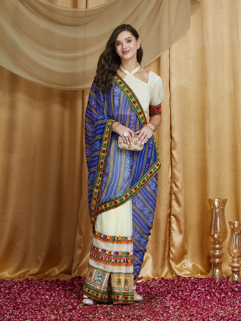 Vasthrlay Bandhani Embroidered Saree