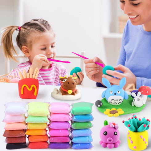 VGRASSP 24 Pcs Air Dry Clay for Kids with 6 Sculpting Tools
