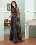 Vasthrlay Georgette Sequence Unstitched Black Saree
