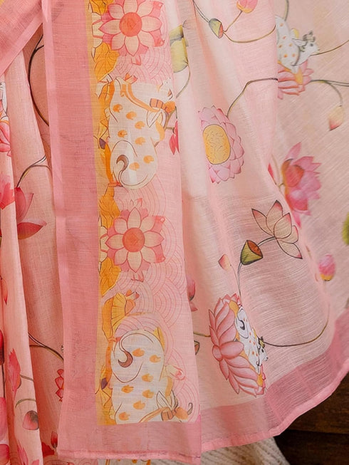 Vasthrlay Printed White1 White Saree