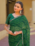 Vasthrlay Chinnon Printed Olive Saree