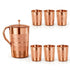 Copper Jug with 6 Copper Glasses
