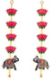 Artificial Flower Lotus Toran Elephant Door Pooja Room Wall Decoration