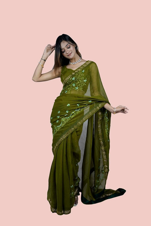 Vasthrlay Embroidered Shimmer Ethnic Wear