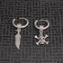 M Men Style Men Gothic Skeleton Head Dangle Hoop Studs