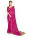 Vasthrlay Georgette Embroidery Rani Pink Saree With Unstitched Blouse Piece