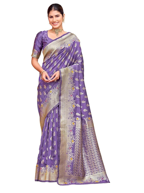 Vasthrlay Banarasi Weaving Peach Saree