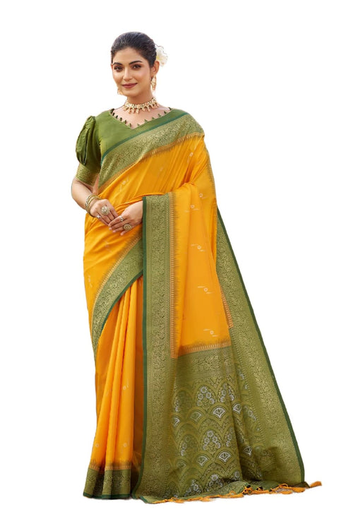 Vasthrlay Kanjivaram Unstitched Jacquard Stylish Saree