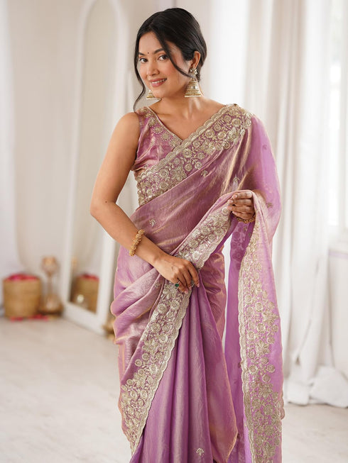 Vasthrlay Lavender Embroidery Unstitched Vt Ethnic Wear