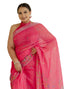 Vasthrlay Womens Printed Unstitched Orange Saree