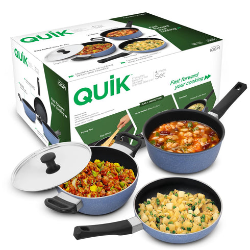 Hawkins Quik Nonstick Induction 4 Piece Cookware Set of Deep Kadhai