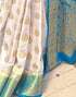 Vasthrlay Womens Weaving Unstitched Cream Saree