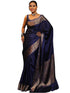 Vsathrlay Saree Kanjivaram Silk Pari Navy