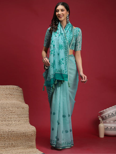Vasthrlay Madhubani Printed Unstitched Hs Ethnic Wear